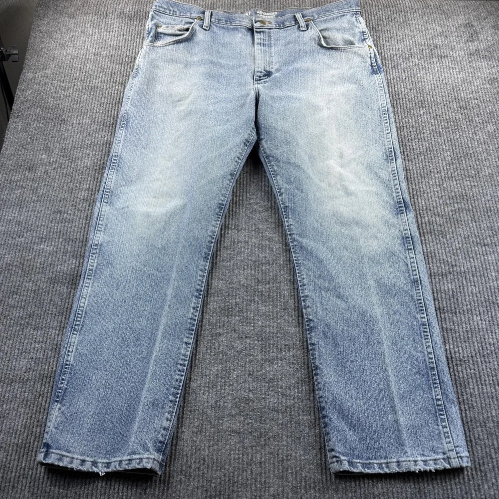 Wrangler Advanced‎ Comfort Cowboy Cut Jeans Mens 40x30 Blue Straight Leg Denim